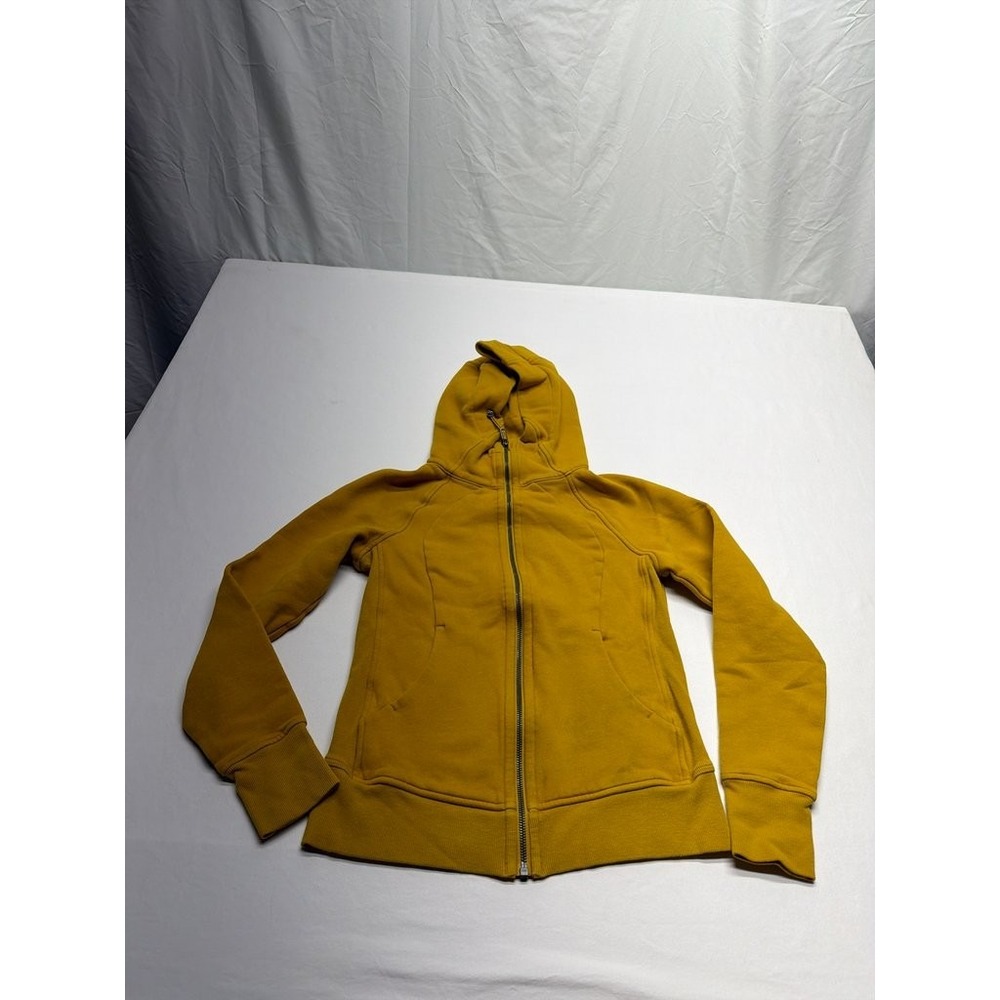 Lululemon Scuba Hoodie Mustard Yellow Full Zip Womens Sweatshirt Size S